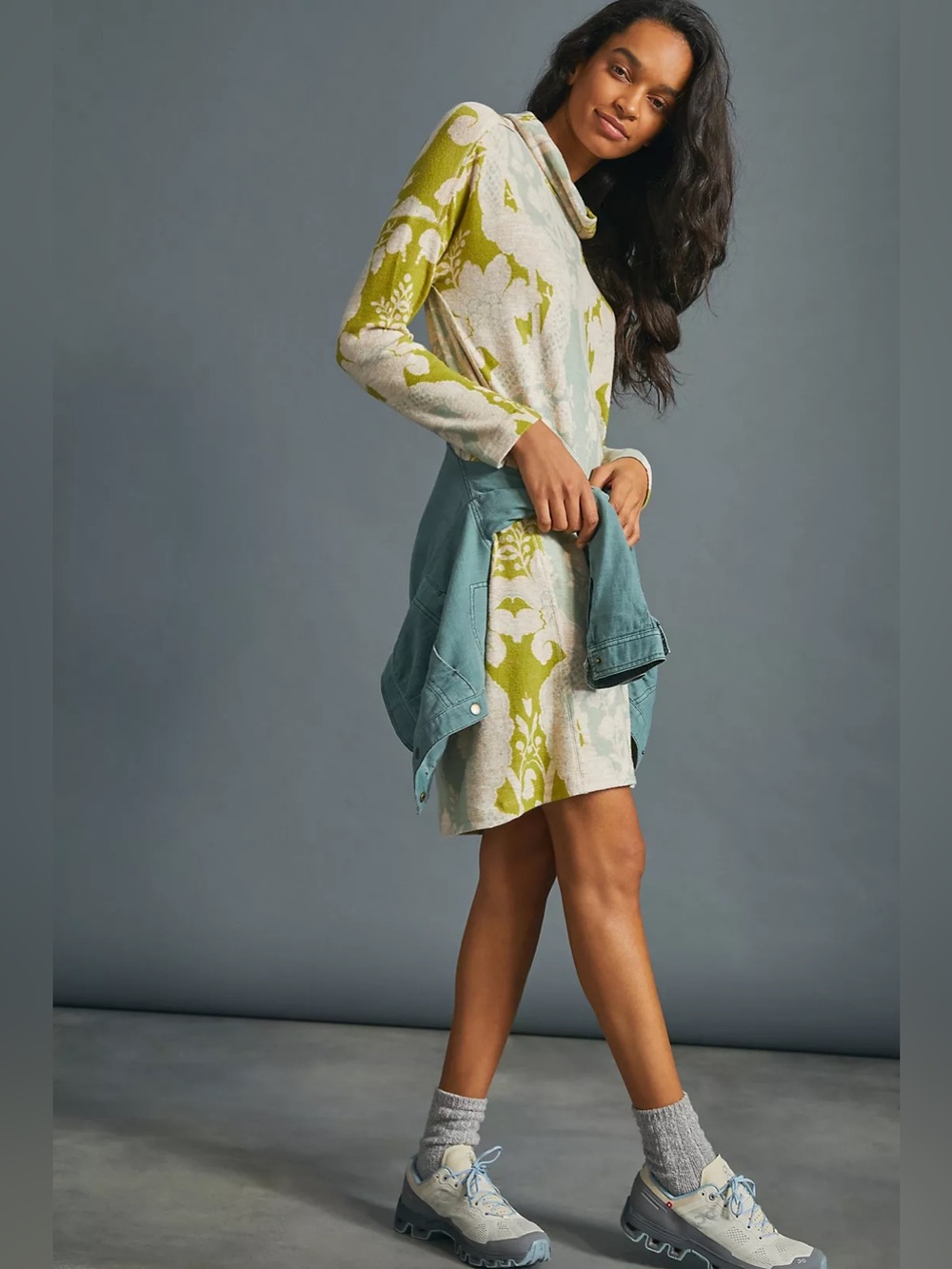 Anthropologie Saturday/Sunday Cozy Turtleneck Tunic Dress Boho Cottagecore